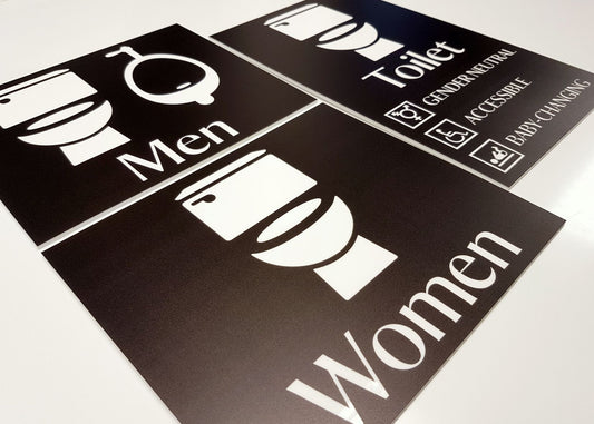 Bespoke UV Printed Acrylic Toilet Signs