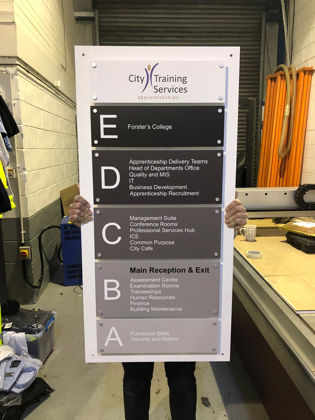 Directory Signage for City Training Services (Bradford College)