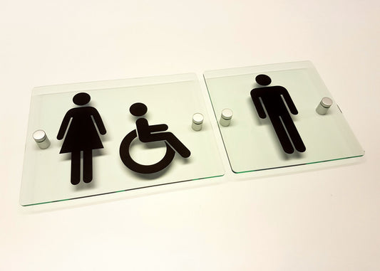 Bespoke Acrylic Toilet Signs Leaving Today