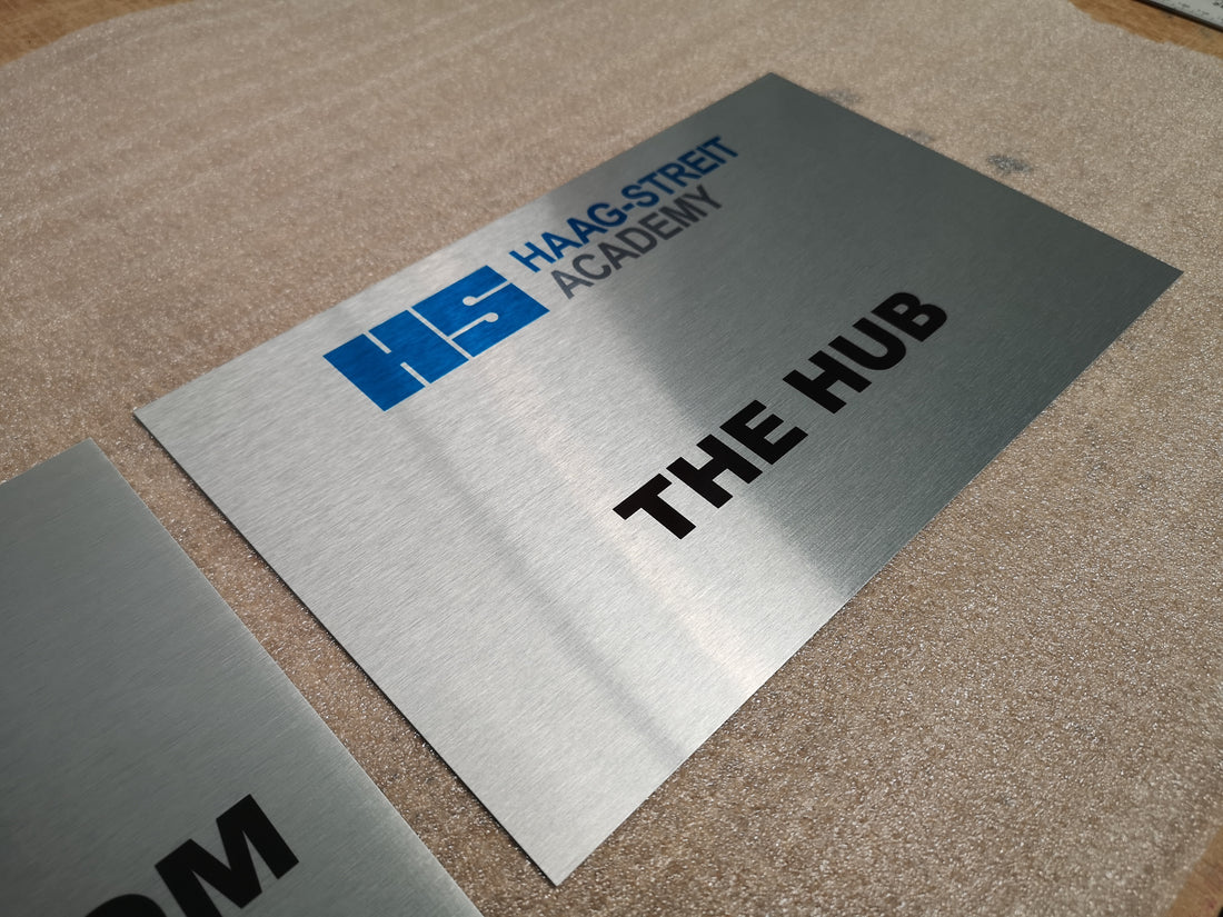 Slimline Aluminium Signs for Haag-Streit Academy