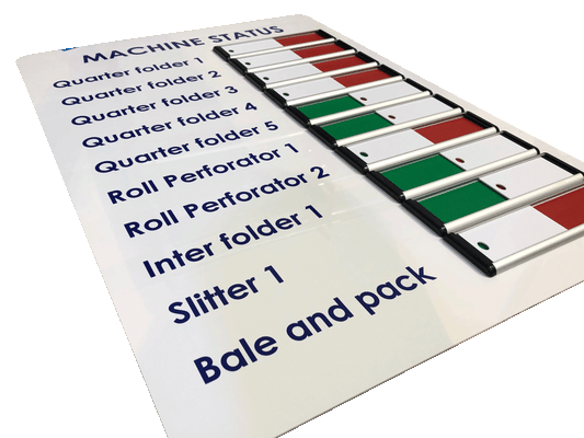 Machine Status ON/OFF Board for Harrison Wipes