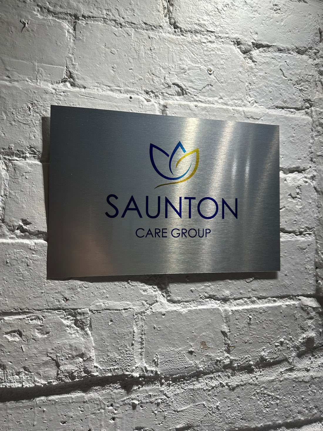 Slimline Aluminium Sign for a Care Group Based In Fleet