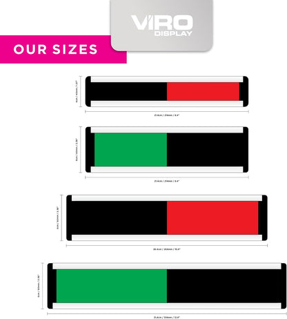 ViroSlide Custom Sliding Sign - Black / Silver - 214 x 60mm | Viro Display