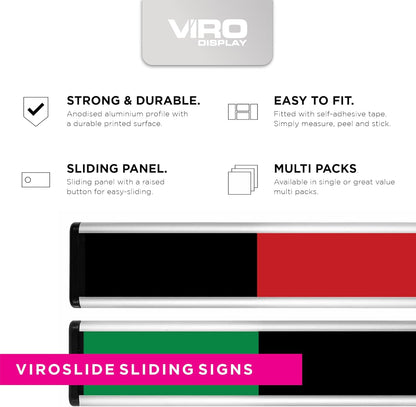 ViroSlide Custom Sliding Sign - Green / Red - 214 x 60mm