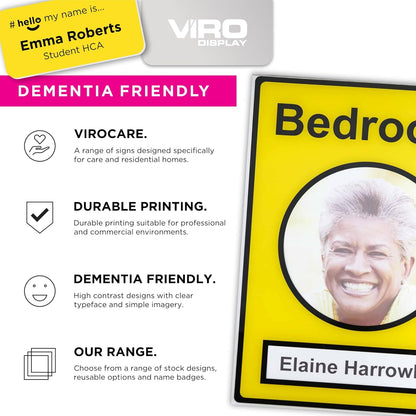 Shaped Dementia Friendly Bedroom Sign