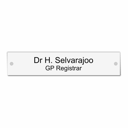 Clear Acrylic Name Plate - 440 x 90mm | Viro Display