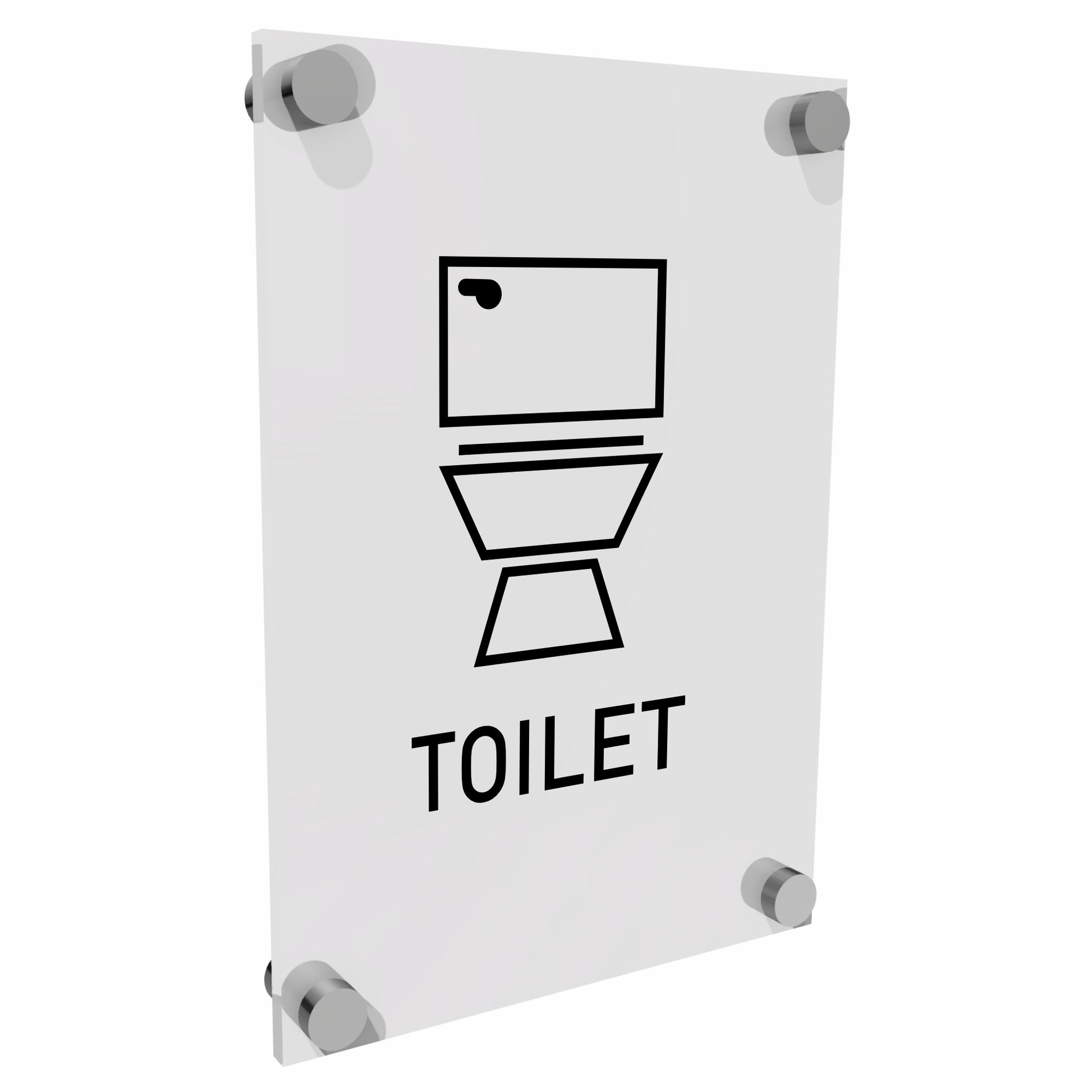 OptiV Clear Acrylic Gender Neutral Toilet Sign 5mm Clear Acrylic | Viro Display