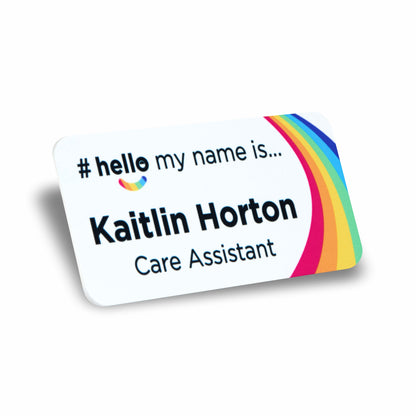 Viro Display Hello my name is Rainbow Name Badge