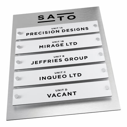 Custom Staff Name Board - Silver Back Panel White Inserts | Viro Display