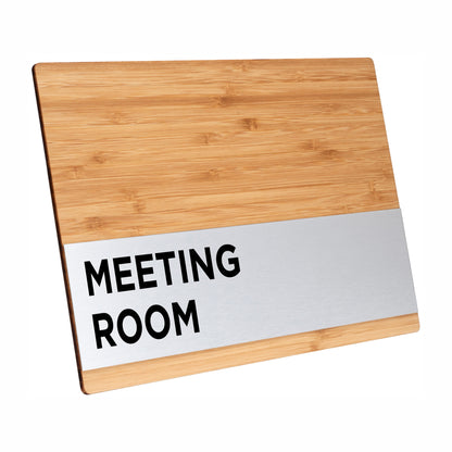 Bamboo + Slimline Aluminium Custom Office Sign - 300 x 200mm | Viro Display