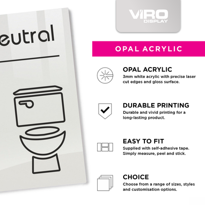 Opal Acrylic Gender Neutral Toilet Sign