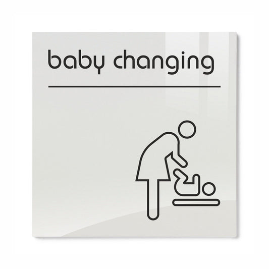 Opal Acrylic Baby Changing Toilet Sign | Viro Display