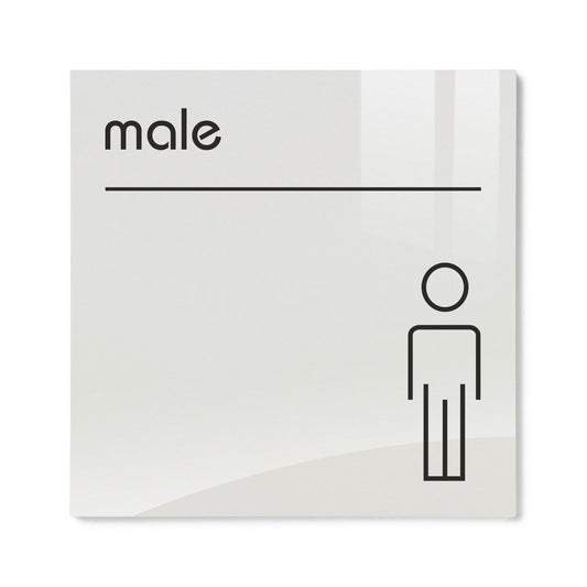 Opal Acrylic Male Toilet Sign | Viro Display