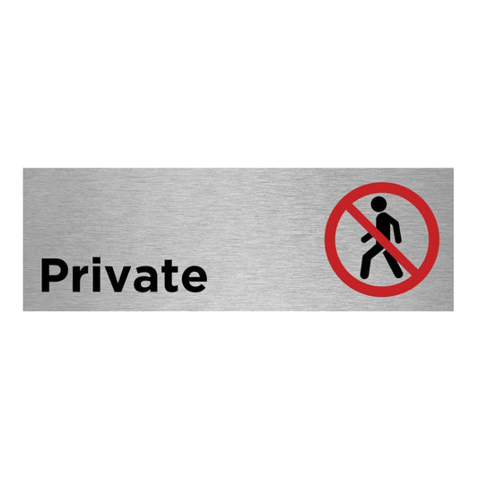 Slimline Aluminium Private + Symbol Sign | Viro Display