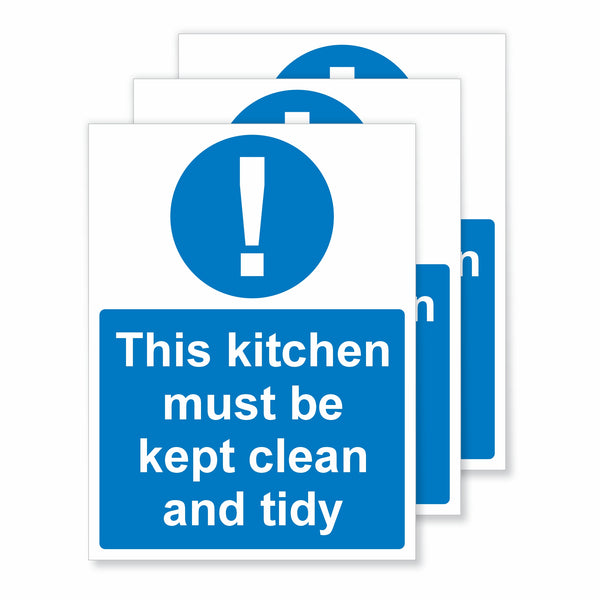 Viro Display This Kitchen Must be Kept Clean and Tidy Self-Adhesive Vinyl Signs