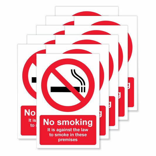 Viro Display No Smoking It Is Against the Law to Smoke in These Premises Self-Adhesive Vinyl Signs