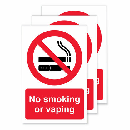 Viro Display No Smoking or Vaping Self-Adhesive Vinyl Signs