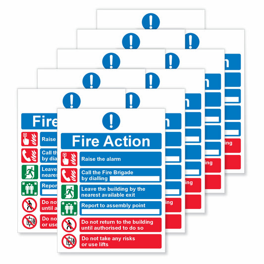 Viro Display Fire Action 6 Step Self-Adhesive Vinyl Signs