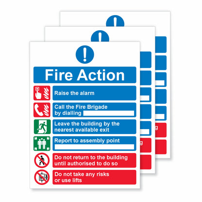 Viro Display Fire Action 6 Step Self-Adhesive Vinyl Signs