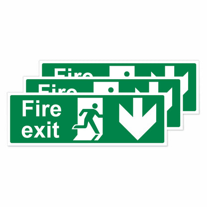 Viro Display Fire Exit Down Arrow Self-Adhesive Vinyl Signs | Viro Display