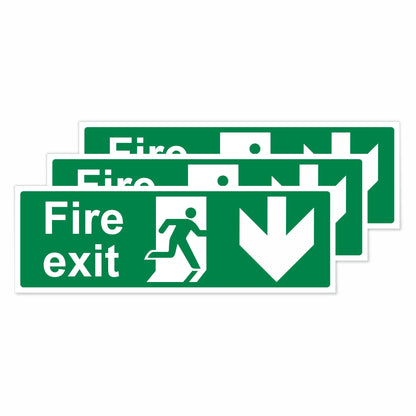 Panneaux en vinyle auto-adhésifs Viro Display Fire Exit Down Arrow