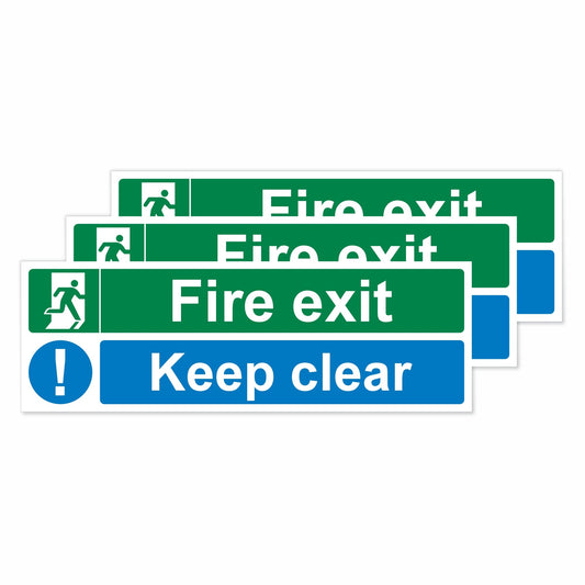 Panneaux en vinyle auto-adhésifs Viro Display Fire Exit Keep Clear