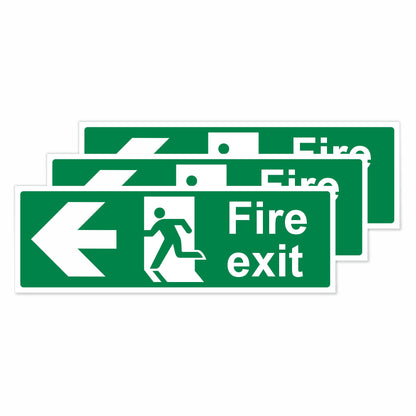 Viro Display Fire Exit Left Arrow Self-Adhesive Vinyl Signs