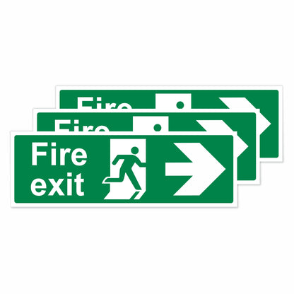 Panneaux en vinyle auto-adhésifs Viro Display Fire Exit Right Arrow