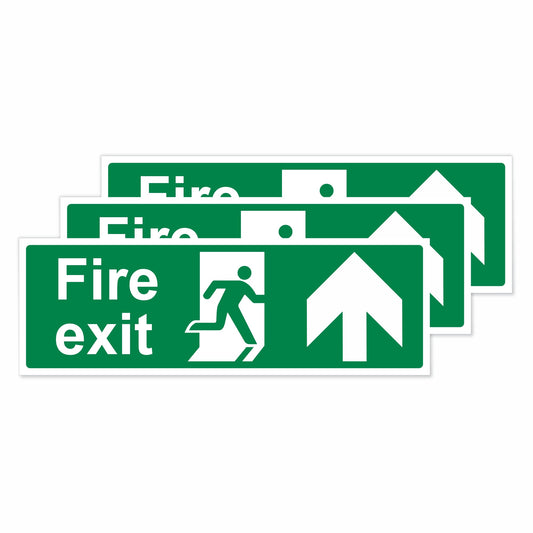 Viro Display Fire Exit Up Arrow Self-Adhesive Vinyl Signs