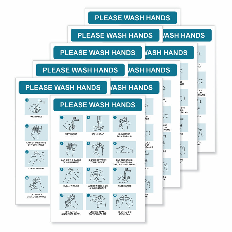 Viro Display Please Wash Hands Self-Adhesive Vinyl Signs