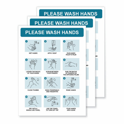 Viro Display Please Wash Hands Self-Adhesive Vinyl Signs