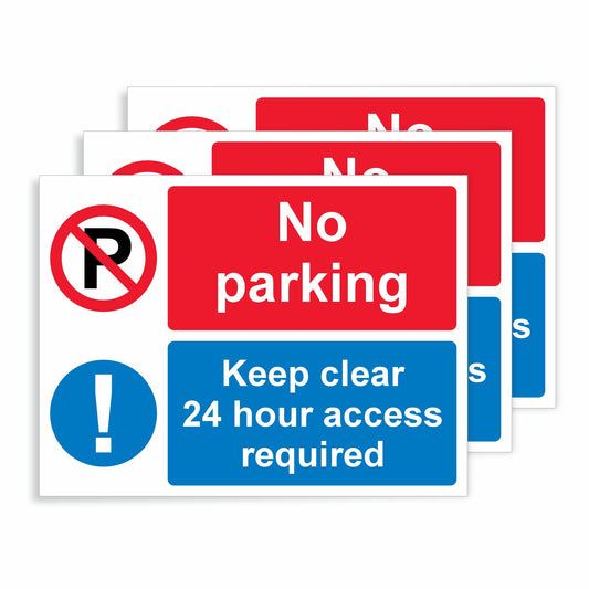 Viro Display No Parking Keep Clear 24 Hour Access Required Self-Adhesive Vinyl Signs | Viro Display