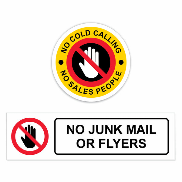 Viro Display No Junk Mail or Flyers and No Cold Calling Self-Adhesive Vinyl Signs