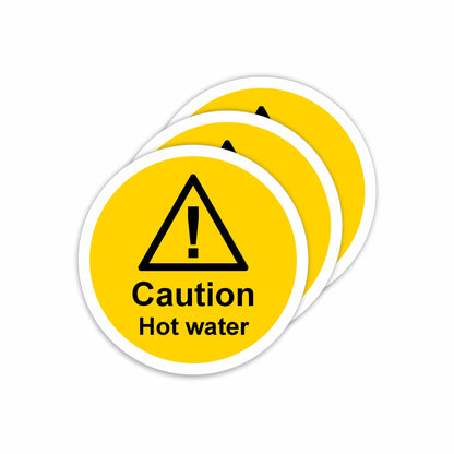 Viro Display Caution Hot Water Self-Adhesive Vinyl Signs