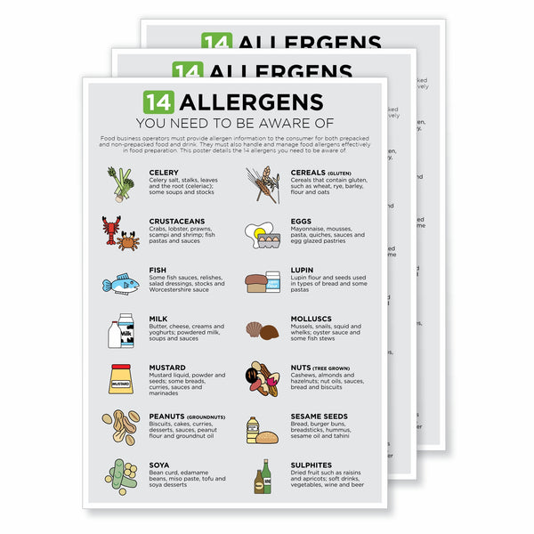 Viro Display 14 Allergens You Need to be Aware of Self-Adhesive Vinyl Signs