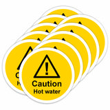Viro Display Caution Hot Water Self-Adhesive Vinyl Signs