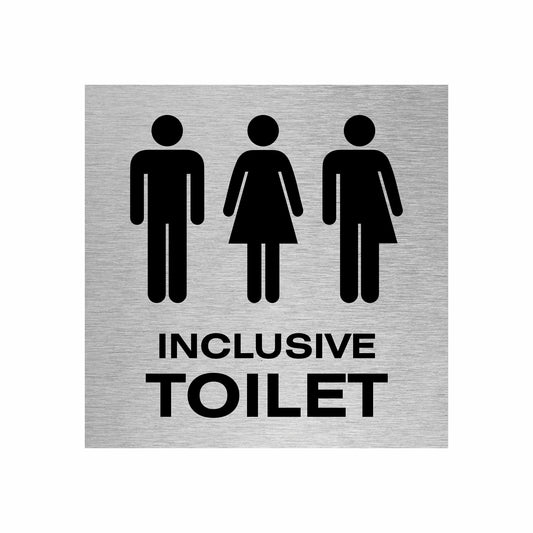 Slimline Aluminium Inclusive Toilet Sign | Viro Display