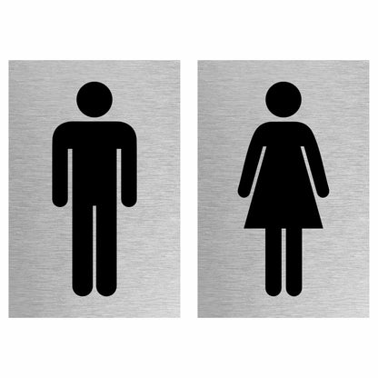 Slimline Aluminium Male & Female Toilet Sign Twin Pack