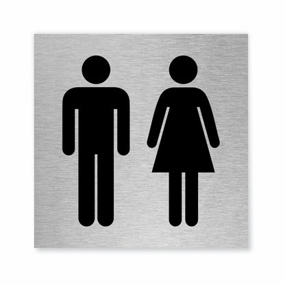 Viro Display® Male Female Slimline Aluminium Toilet Sign - 100 x 100mm