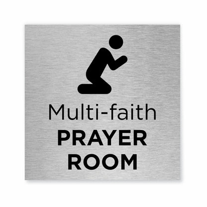 Slimline Aluminium Multi-faith Prayer Room Sign | Viro Display