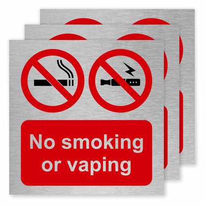 No Smoking No Vaping Slimline Aluminium Sign