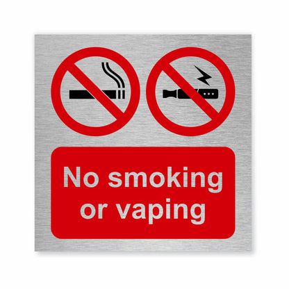 No Smoking No Vaping Slimline Aluminium Sign