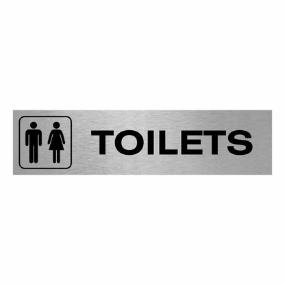 Slimline Aluminium Oblong Toilets Symbol Sign