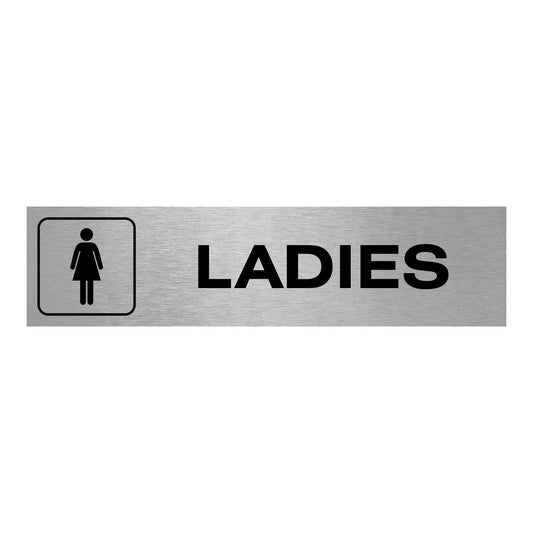 Slimline Aluminium Oblong Ladies Toilet Sign | Viro Display