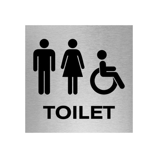 Slimline Aluminium Male & Female Accessible Toilet Sign | Viro Display