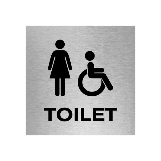 Slimline Aluminium Female Accessible Toilet Sign | Viro Display