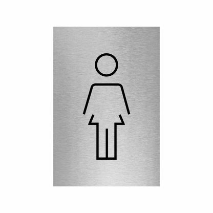 Slimline Aluminium Stick Figure Female Toilet Sign