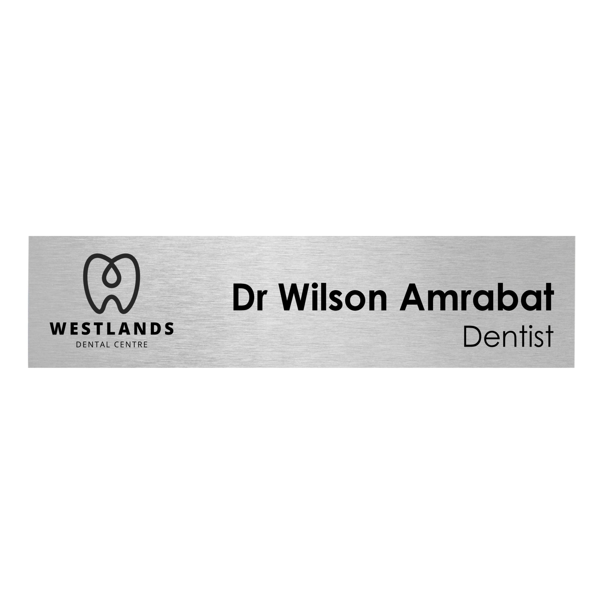 Slimline Aluminium Custom Door Sign - 250 x 60mm (Dental) | Viro Display