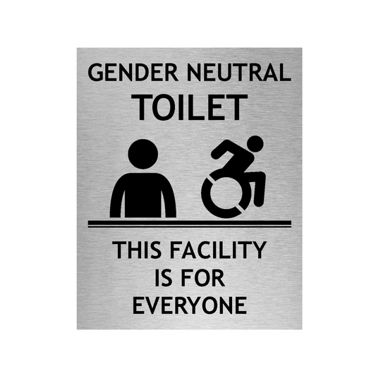 Slimline Aluminium Gender Neutral Toilet Sign | Viro Display