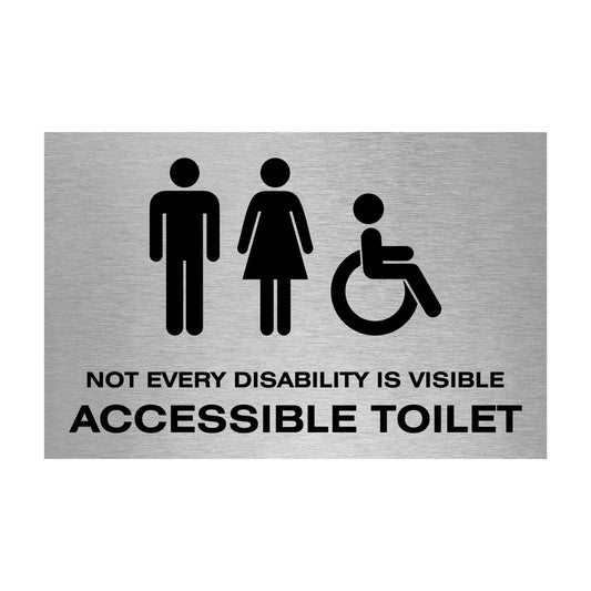 Slimline Aluminium Not Every Disability is Visible Toilet Sign | Viro Display